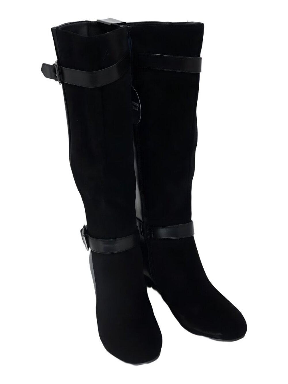 White Mountain Cheers Wedge Tall Boots Black Wide Calf US 6W
